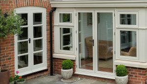 Dual white uPVC french doors