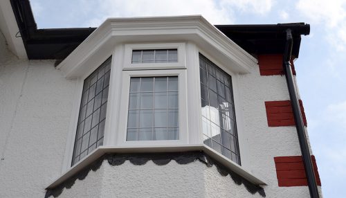 White uPVC bay window