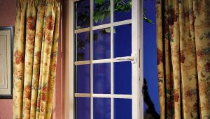 Interior view of an open tilt and turn window