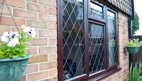 Rosewood uPVC casement window