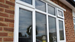 White uPVC casement window
