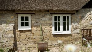 White uPVC heritage flush sash windows