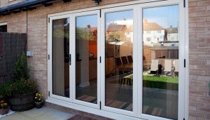White uPVC bifold door