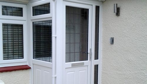 White uPVC front door and porch