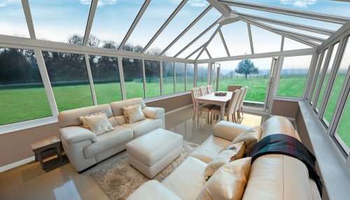 White uPVC conservatory interior