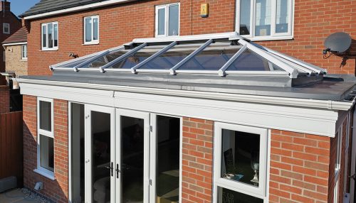 White uPVC orangery roof