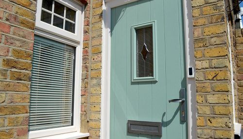 Flint 2 Solidor composite door in Chartwell Green