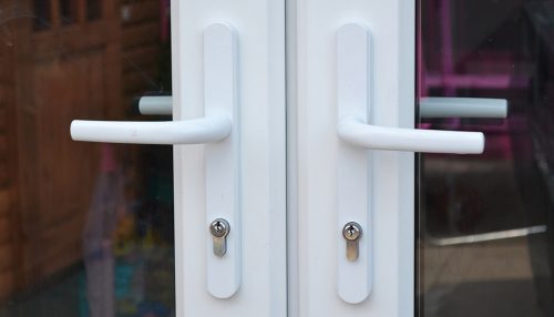 White uPVC french door close up