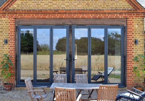 2 x 3 pane Anthracite Grey bi-fold doors