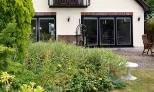 black bifold doors