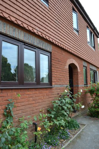 Flush Sash uPVC windows in Rosewood