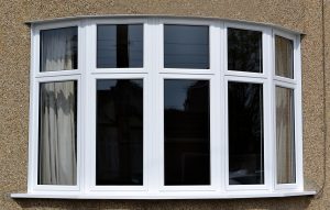 aluminium bay window in white