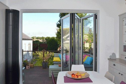 3 Pane Aluminium Bi-fold door in Agate Grey