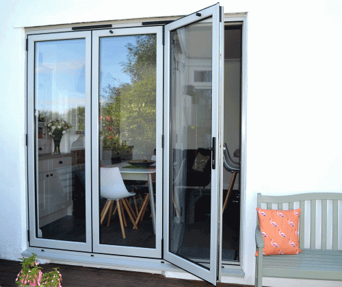 3 Pane bi-fold door in Agate Grey