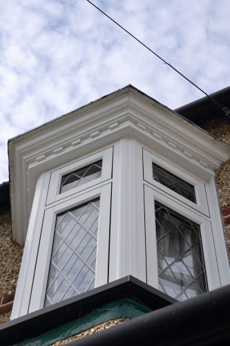 Flush Oriel Bay Window in White