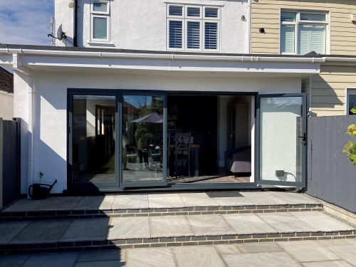 Bifolding door in Anthracite Grey