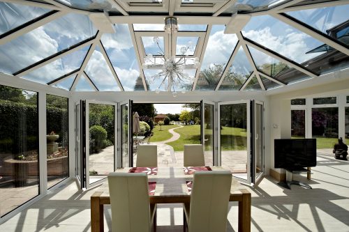 Large White Aluminium Conservatory