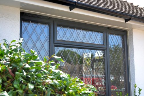 Anthracite Grey Aluminium Windows with Diamond Lead