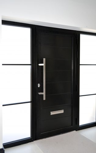 Black Aluminium Panelled Door