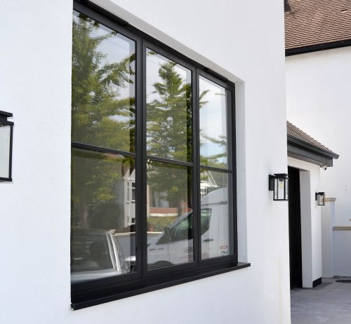 Black Aluminium Casement Window with Astragal Bar