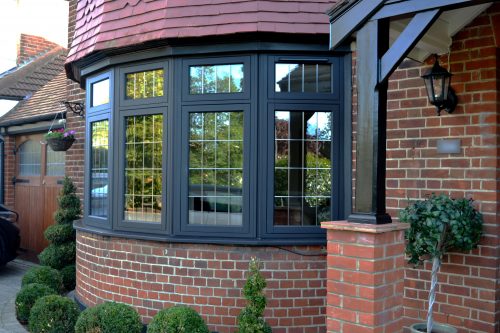 Black uPVC Flush Bay Window