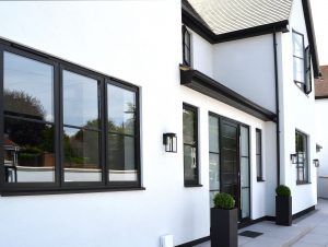 Black Aluminium Windows with Astragal Bar