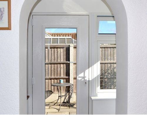 White Woodgrain Back Door