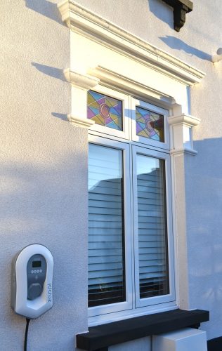 White Flush Windows with Coloured Fanlights