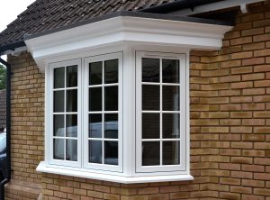 White uPVC window with astragal bar