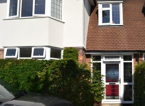 House full of bevelled windows with lead glass